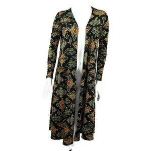 LuLaRoe Sarah Open Cardigan Womens XS Duster Kimono Black Aztec Print